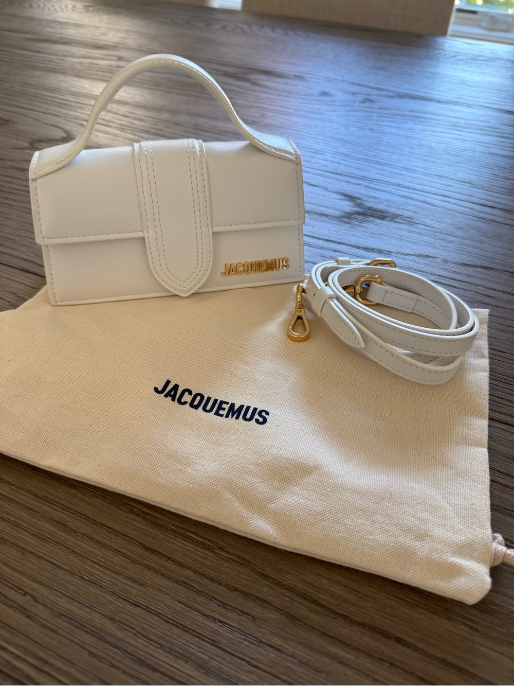 Jacquemus White Le Chiquito Mini Bag with Gold Hardware